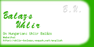 balazs uhlir business card